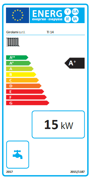 Termocamino policombustibile Girolami TI 14 verticale - 15 kW
