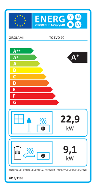 Termocamino a legna Girolami TC EVO 70 23 kW