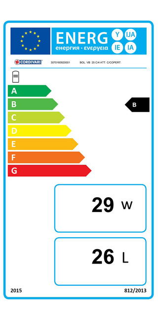 Volano termico PDC Cordivari 25 litri per pompa di calore - pensile