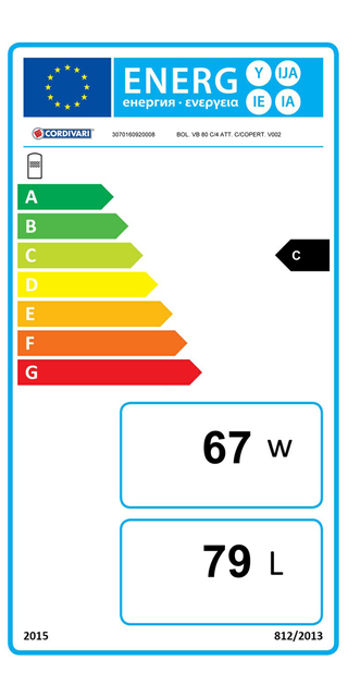 Volano termico PDC Cordivari 80 litri per pompa di calore - pensile