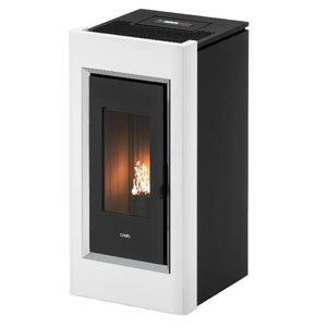 Stufa a pellet CADEL Prince Plus 11 kW bianca ad aria canalizzata con wi-fi Cadel