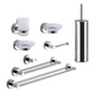 Set accessori bagno Gedy Felce cromato lucido con contenitori in vetro satinato Gedy