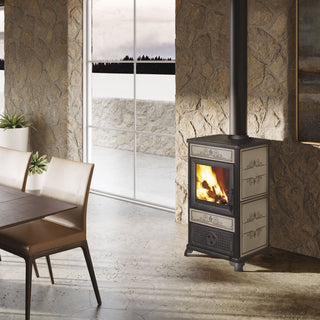 Stufa a legna FANCY EVO EK63 - Gruppo Edilkamin 11 kW ad aria Tortora