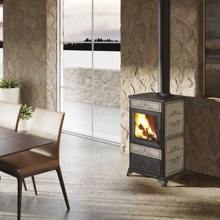 Stufa a legna FANCY EVO EK63 - Gruppo Edilkamin 11 kW ad aria Tortora EK63
