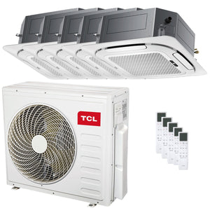 Condizionatore TCL Cassetta 4 vie Serie S penta split 9000+9000+9000+12000+18000 BTU inverter A++ wifi unità esterna 12.2 kW