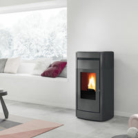 Stufa a pellet Edilkamin Vyda2 H 22 Up 22,8 kW Idro WiFi Grigio scuro