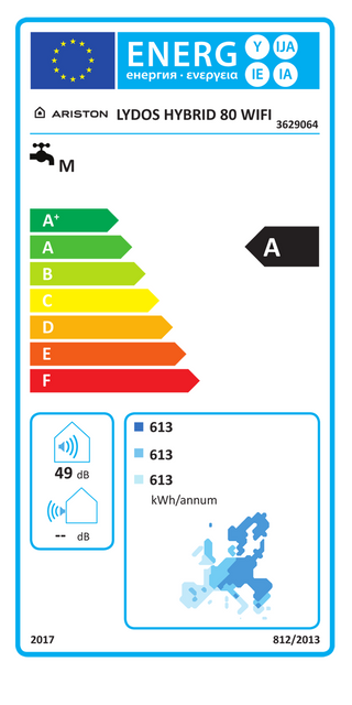 Scaldabagno elettrico e pompa di calore ibrido Lydos Hybrid Ariston 80 litri con WiFi
