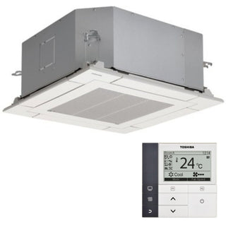 Condizionatore Toshiba Cassetta compatta U2 a 4 vie dual split 9000+9000 BTU inverter A++ unità esterna 4,0 kW