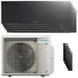 Condizionatore Daikin Emura 3 penta split 7000+9000+9000+12000+18000 BTU inverter A++ wifi unità esterna 7.8 kW Nero Daikin