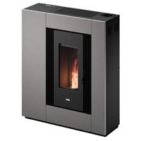 Stufa a pellet Cadel Vesta Plus 11 Autoclean canalizzata 10,5 kW Wi-Fi metallo titanium