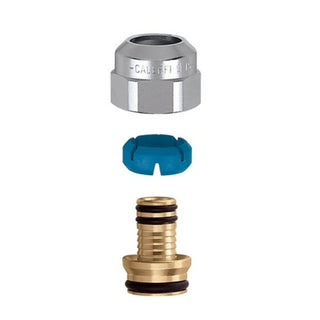 Kit termostatico a squadra completo allacci multistrato 20x2 Caleffi per termosifoni