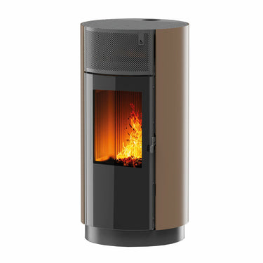 Stufa a pellet Girolami Round 12 11 kW ad aria WiFi - Bronzo