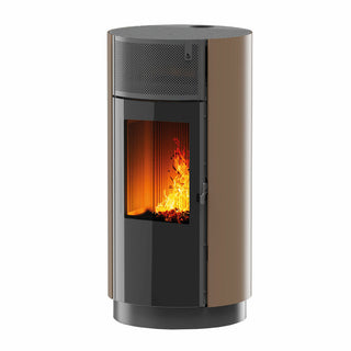 Stufa a pellet Girolami Round 14 13 kW ad aria WiFi - Bronzo