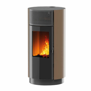 Stufa a pellet Girolami Round 12 11 kW ad aria WiFi Bronzo Girolami