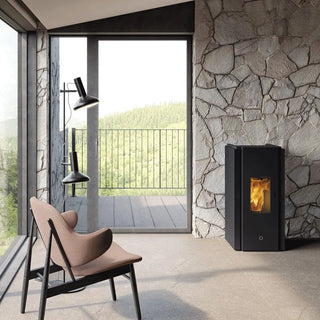 Stufa a pellet EK63 ZONE80 - gruppo Edilkamin -  7,6 kW ad aria Nero  EK63