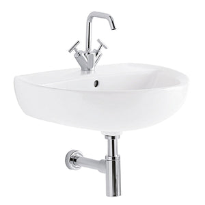 Lavabo Geberit Colibrì 65 cm monoforo sospeso bianco lucido