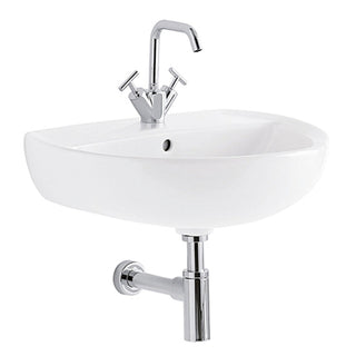 Lavabo Geberit Colibrì 65 cm monoforo sospeso bianco lucido