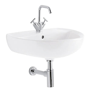 Lavabo Geberit Colibrì 65 cm monoforo sospeso bianco lucido Geberit