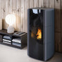 Stufa Policombustibile Girolami Edge 26 24 kW Idro con kit a.c.s. - grigio