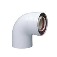 Curva coassiale 90°  ø60/100 scarico fumi caldaia a condensazione Baxi