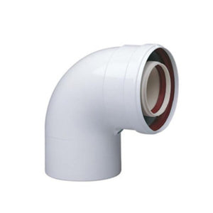 Curva coassiale 90°  ø60/100 scarico fumi caldaia a condensazione Baxi