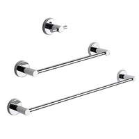 Set accessori bagno Gedy Felce cromato lucido con contenitori in vetro satinato