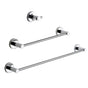 Set accessori bagno Gedy Felce cromato lucido con contenitori in vetro satinato