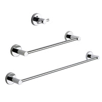 Set accessori bagno Gedy Felce cromato lucido con contenitori in vetro satinato