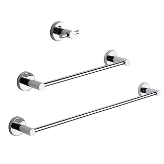 Set accessori bagno Gedy Felce cromato lucido con contenitori in vetro satinato