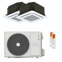 Condizionatore Clivet BOX 2 650x650 cassetta 4 vie dual split 9000+18000 BTU inverter A++  unità esterna 5.3 kW Clivet