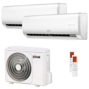 Condizionatore Ferroli Giada dual split 12000+12000 BTU inverter A wifi unità esterna 7.9 kW