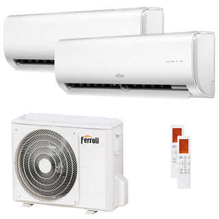 Condizionatore Ferroli Giada dual split 12000+12000 BTU inverter A wifi unità esterna 7.9 kW