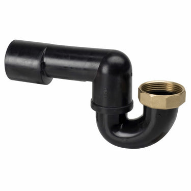 Sifone Valsir C2 in HDPE per scarico vasca con dado in ottone, connessione a saldare, versione bassa