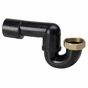 Sifone Valsir C2 in HDPE per scarico vasca con dado in ottone, connessione a saldare, versione bassa