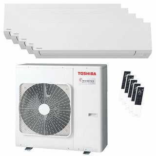Condizionatore Toshiba SHORAI Edge White penta split 7000+9000+9000+9000+16000 BTU inverter A++ wifi unità esterna 10 kW Toshiba