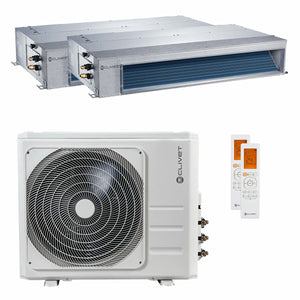 Condizionatore canalizzabile Clivet DUCT 2 dual split 18000+18000 BTU inverter A+ unità esterna 12.3 kW