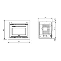 Kit caricamento pellet a cassetto frontale per inserto EK63 Pellek80 e Pellek110+ EVO2 - cornice quadrata EK63