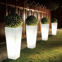 Vaso luminoso Arkema Quadro 102 SL in resina LLDPE quadrato 102 cm