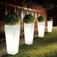 Vaso luminoso Arkema Quadro 102 SL in resina LLDPE quadrato 102 cm Arkema