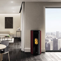 Stufa a pellet EK63 SPY110+ - gruppo Edilkamin -  10,5 kW ad aria canalizzata Bordeaux