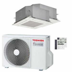 Condizionatore Toshiba Cassetta compatta U2 a 4 vie dual split 9000+9000 BTU inverter A++  unità esterna 5.2 kW Toshiba