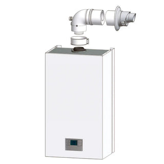 Kit scarico fumi coassiale parete orizzontale universale ø 60/100 M/F caldaie a condensazione Stabile