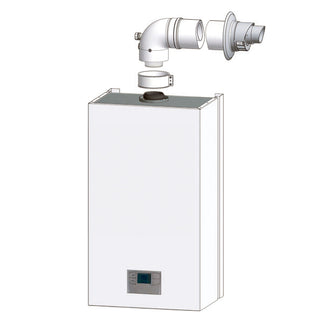 Kit scarico fumi coassiale parete orizzontale universale ø 60/100 M/F caldaie a condensazione