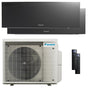 Condizionatore Daikin Emura 3 dual split 9000+9000 BTU inverter A++ wifi unità esterna 5 kW Nero Daikin
