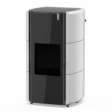 Stufa Policombustibile Girolami Edge 26 24 kW Idro con kit a.c.s. - bianco