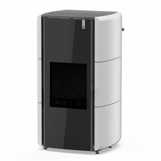 Stufa Policombustibile Girolami Edge 18 kW Idro con kit a.c.s. - bianco