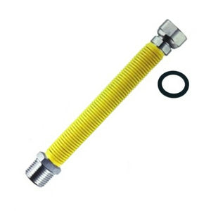 Tubo flessibile estensibile 3/4" x 3/4" M/F acciaio rivestito giallo per gas Climamarket componenti acqua/gas