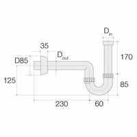 Sifone Valsir per bidet in PP bianco