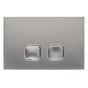 Placca doppio tasto OLI PLAIN Cromato Satinato