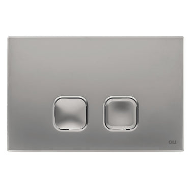 Placca doppio tasto OLI PLAIN Cromato Satinato